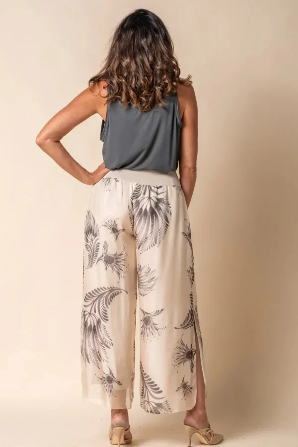 Imagine - Lucia Silk Gia Pant in Latte Print