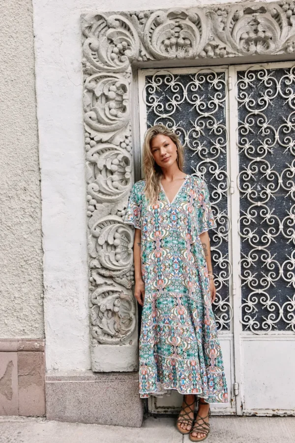 Isle of Mine - Esme Maxi Dress - Lotus Fleuron FINAL SALE
