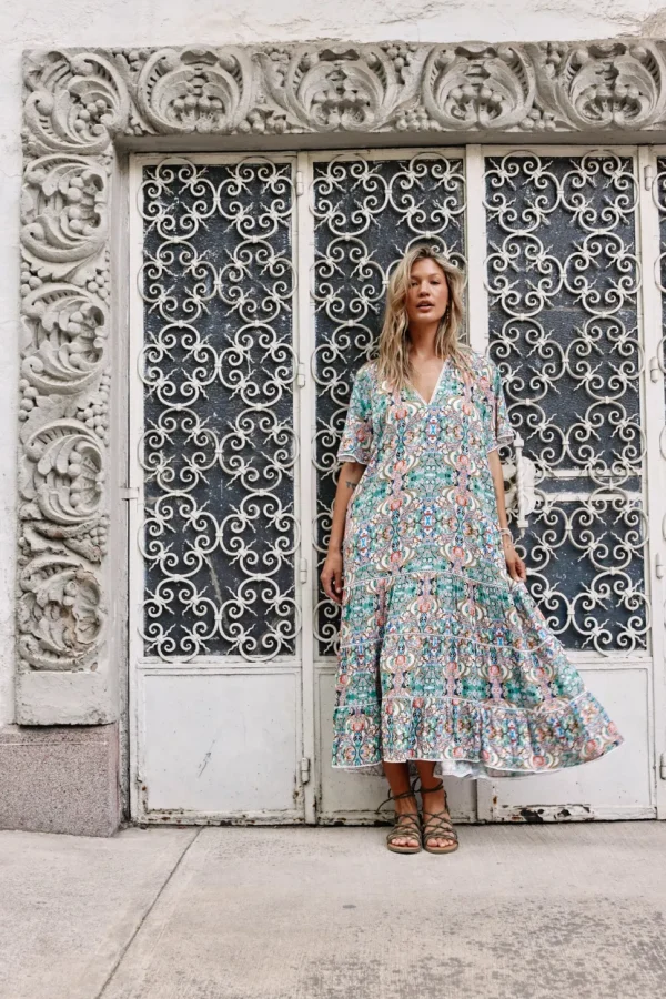 Isle of Mine - Esme Maxi Dress - Lotus Fleuron FINAL SALE