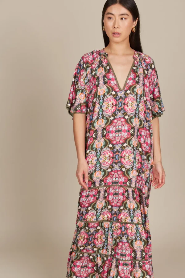Isle of Mine - Esme Maxi Dress - Olive Fleuron FINAL SALE