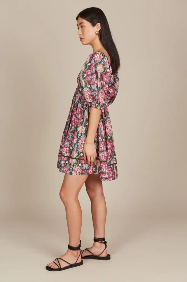 Isle of Mine - Remi Mini Dress - Olive Fleuron