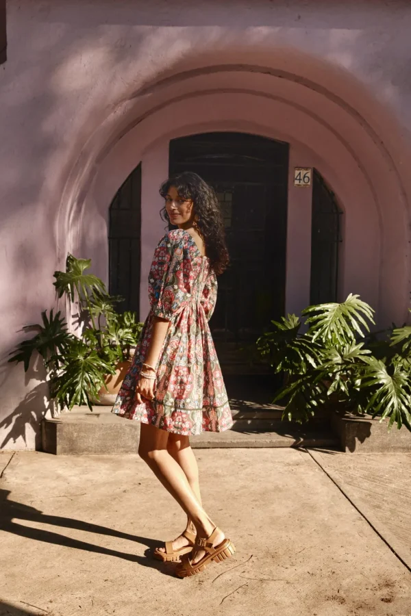 Isle of Mine - Remi Mini Dress - Olive Fleuron