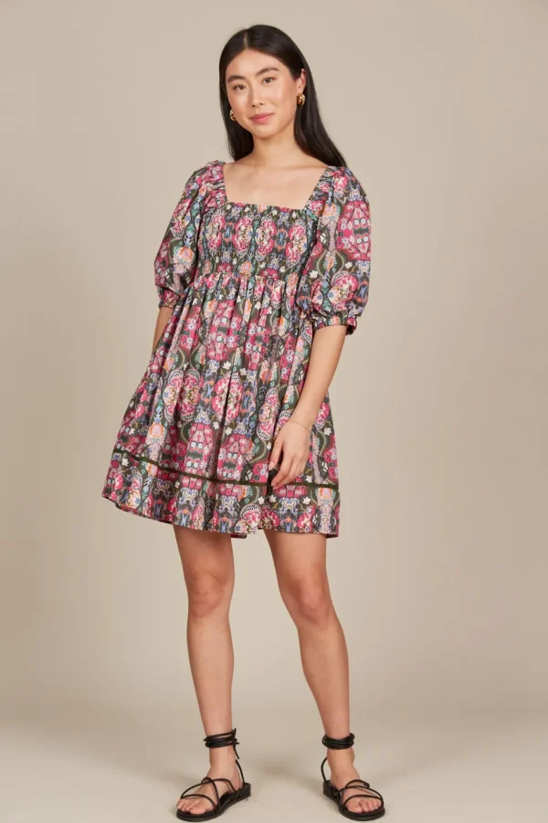 Isle of Mine - Remi Mini Dress - Olive Fleuron