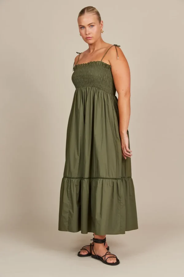 Isle of Mine - Remi Shirred Maxi Dress - Olive
