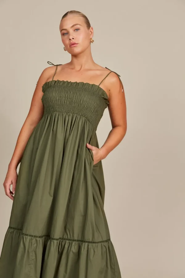 Isle of Mine - Remi Shirred Maxi Dress - Olive
