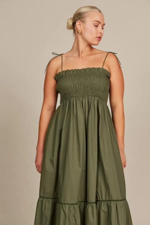 Isle of Mine - Remi Shirred Maxi Dress - Olive