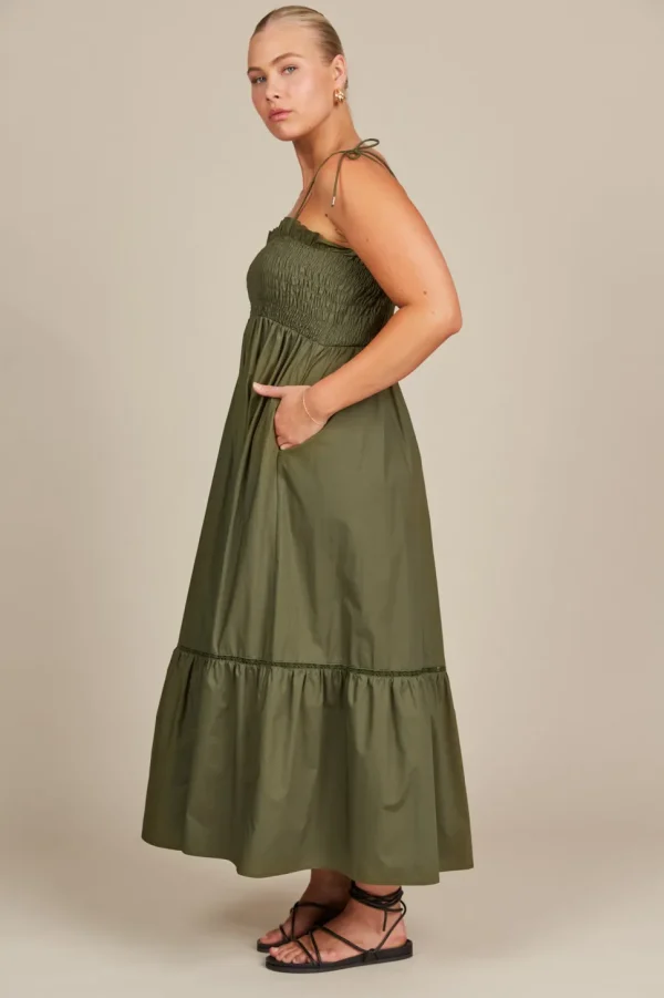 Isle of Mine - Remi Shirred Maxi Dress - Olive