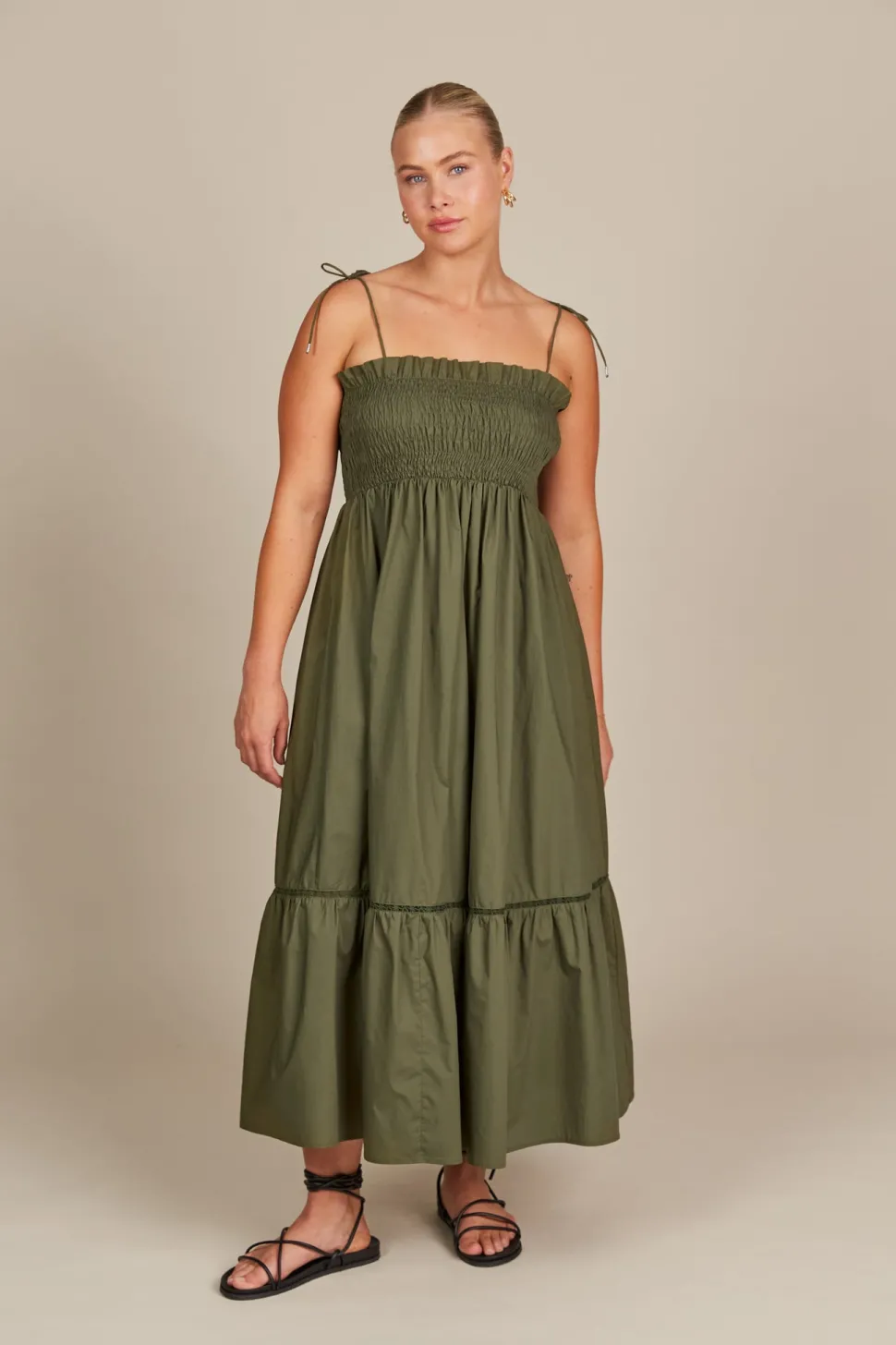 isle_of_mine__remi_shirre_5-1.webp Isle of Mine - Remi Shirred Maxi Dress - Olive