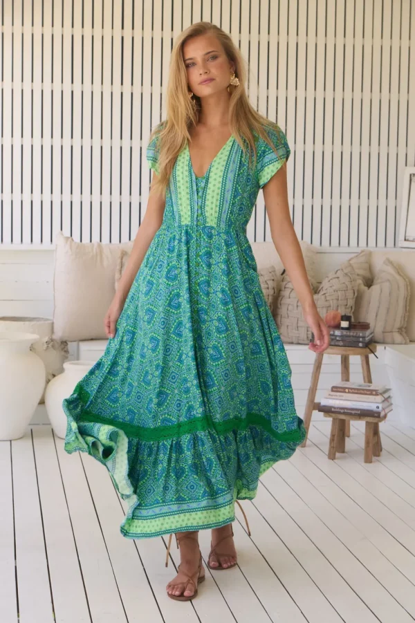 Jaase - Tranquility Print Carmen Maxi Dress