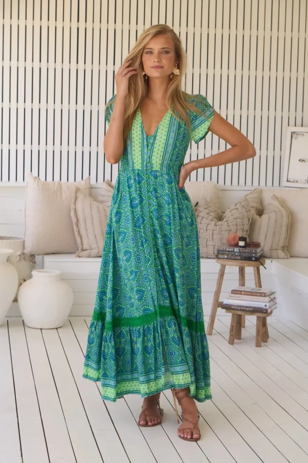 Jaase - Tranquility Print Carmen Maxi Dress