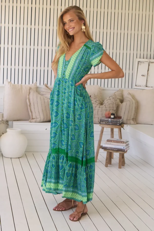 Jaase - Tranquility Print Carmen Maxi Dress
