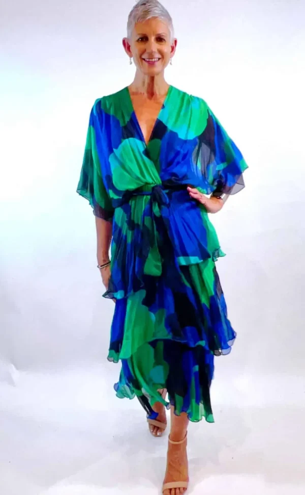 La Strada - Gucci Cobalt Silk Layer Ruffle Dress LSD21-901-191