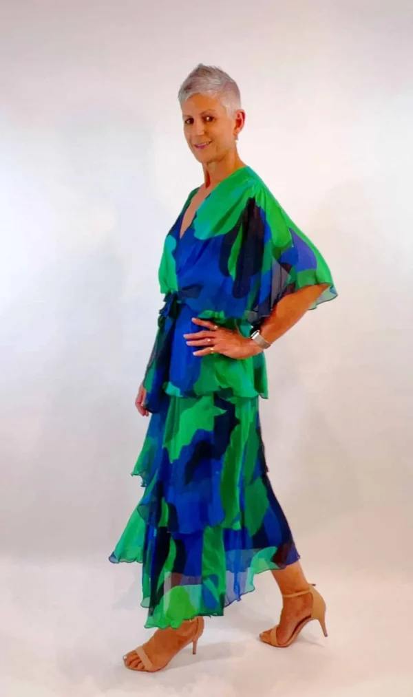 La Strada - Gucci Cobalt Silk Layer Ruffle Dress LSD21-901-191