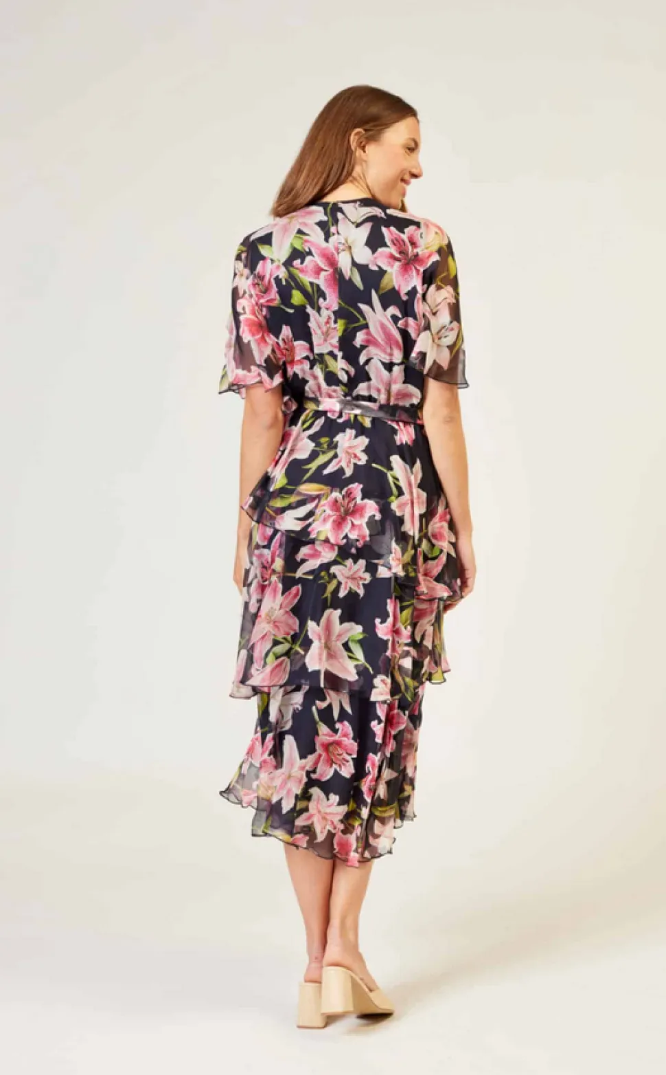 la_strada__navy_pink_lily_1.webp La Strada - Navy Pink Lily Cross Over Dress LAD24-8901-153