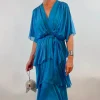 La Strada - Teal Silk Layer Ruffle Dress LSD21-901