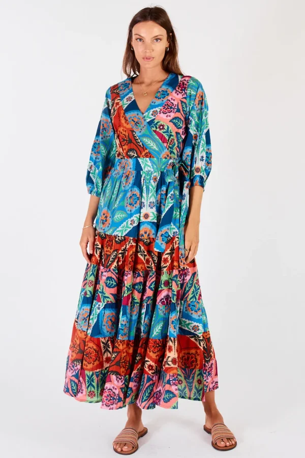 Lula Soul - Poetta Wrap Midi Dress - Multi