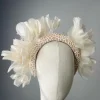 Melanie Ferrero - Cream Silk Flowers on Lace headband