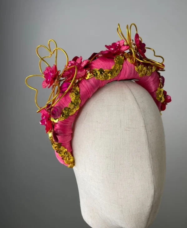Melanie Ferrero - Hot Pink and Gold Embellished Headband