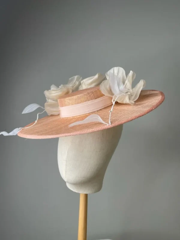 Melanie Ferrero - Peach with Ivory Floral Hat