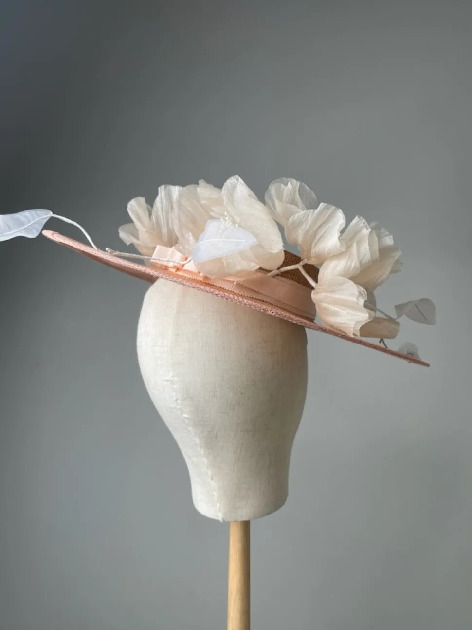 melanie_ferrero__peach_wi_3.webp Melanie Ferrero - Peach with Ivory Floral Hat