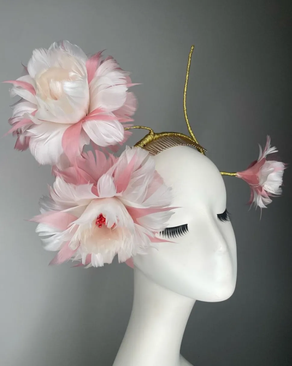 melanie_ferrero__pink_whi_1.webp Melanie Ferrero - Pink White Tri Feather Flowers