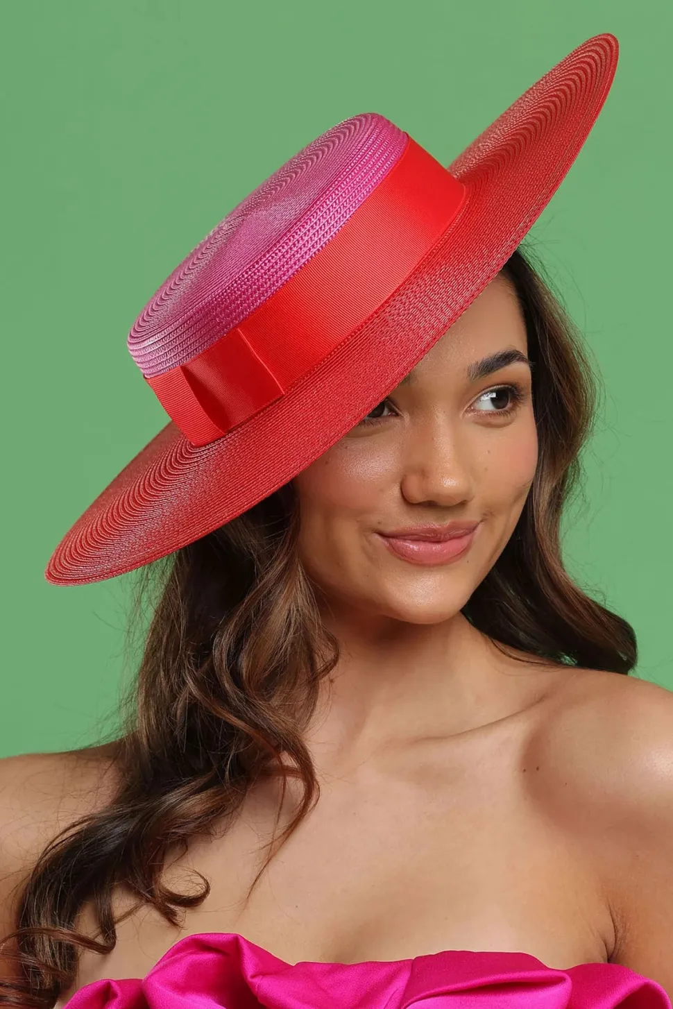 morgan__taylor__redpink_d_1.webp Morgan & Taylor - Red/Pink Domino Boater HM1008