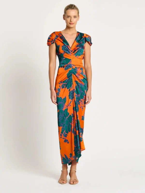 Moss & Spy - Calista Midi Dress - Tangerine Teal