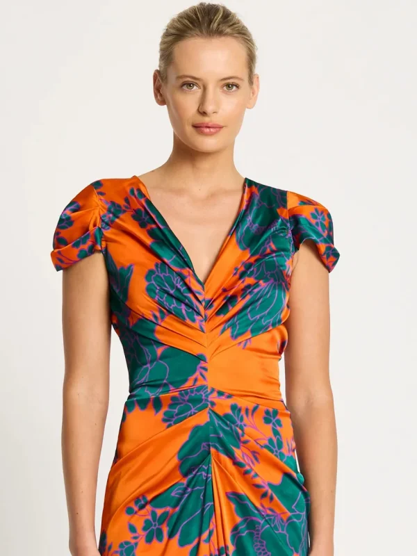 Moss & Spy - Calista Midi Dress - Tangerine Teal
