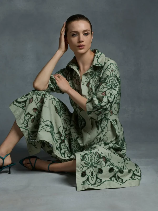 Moss & Spy - Gemma Shirt Dress - Leaf Green