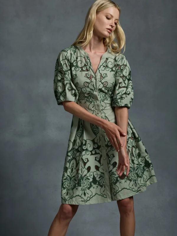 Moss & Spy - Gemma Short Dress - Leaf Green FINAL SALE