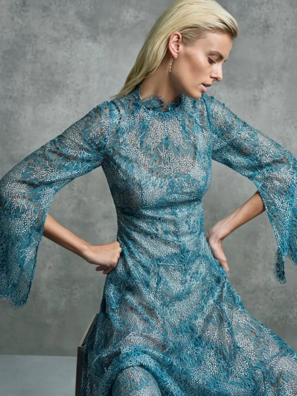 Moss & Spy - Sapphire Dress - Deep Aqua Gold FINAL SALE