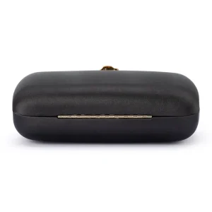 Olga Berg - BLACK ADELE Orchid Lock Clutch - OB6505