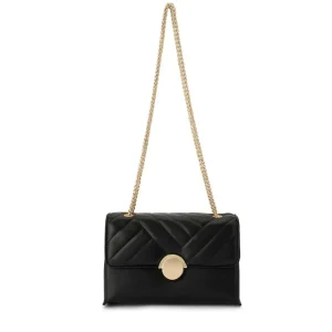 Olga Berg - Black CRESSIDA Quilted Shoulder Bag OB6447