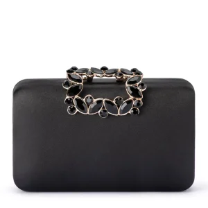 Olga Berg - BLACK MARGALIT Crystal Lock Clutch - OB2157