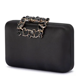 Olga Berg - BLACK MARGALIT Crystal Lock Clutch - OB2157