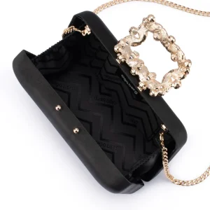 Olga Berg - BLACK MARGALIT Crystal Lock Clutch - OB2157