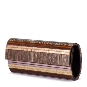 Olga Berg - CHOCOLATE CLARA Acrylic Clutch - OB2170