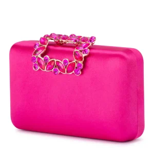 Olga Berg - FUCHSIA MARGALIT Crystal Lock Clutch - OB2157
