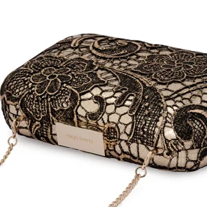 Olga Berg - Gold Gracie Metallic Lace Pod Bag - OB7372