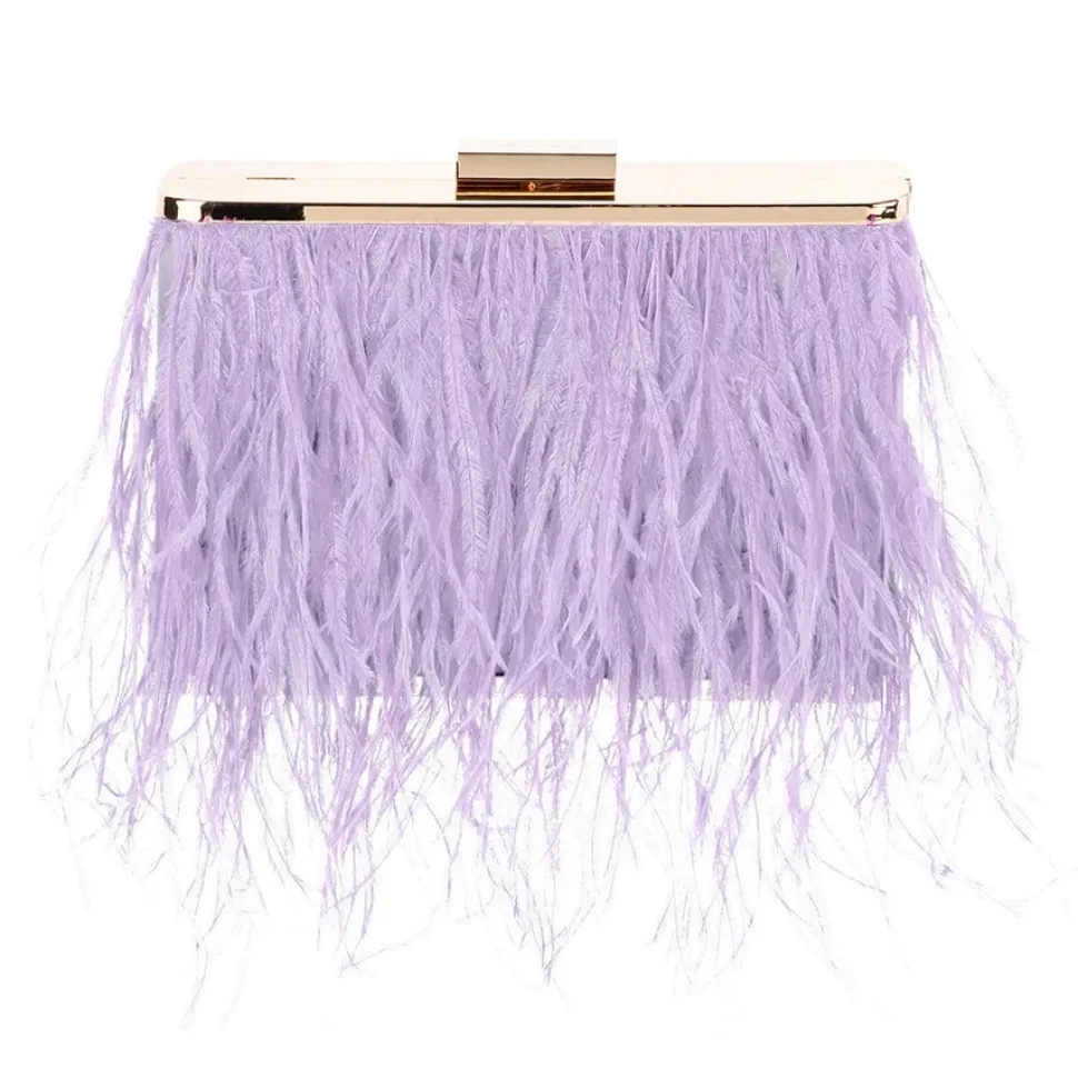 olga_berg__lilac_estelle__0.webp Olga Berg - Lilac ESTELLE Feather Clutch OB4773