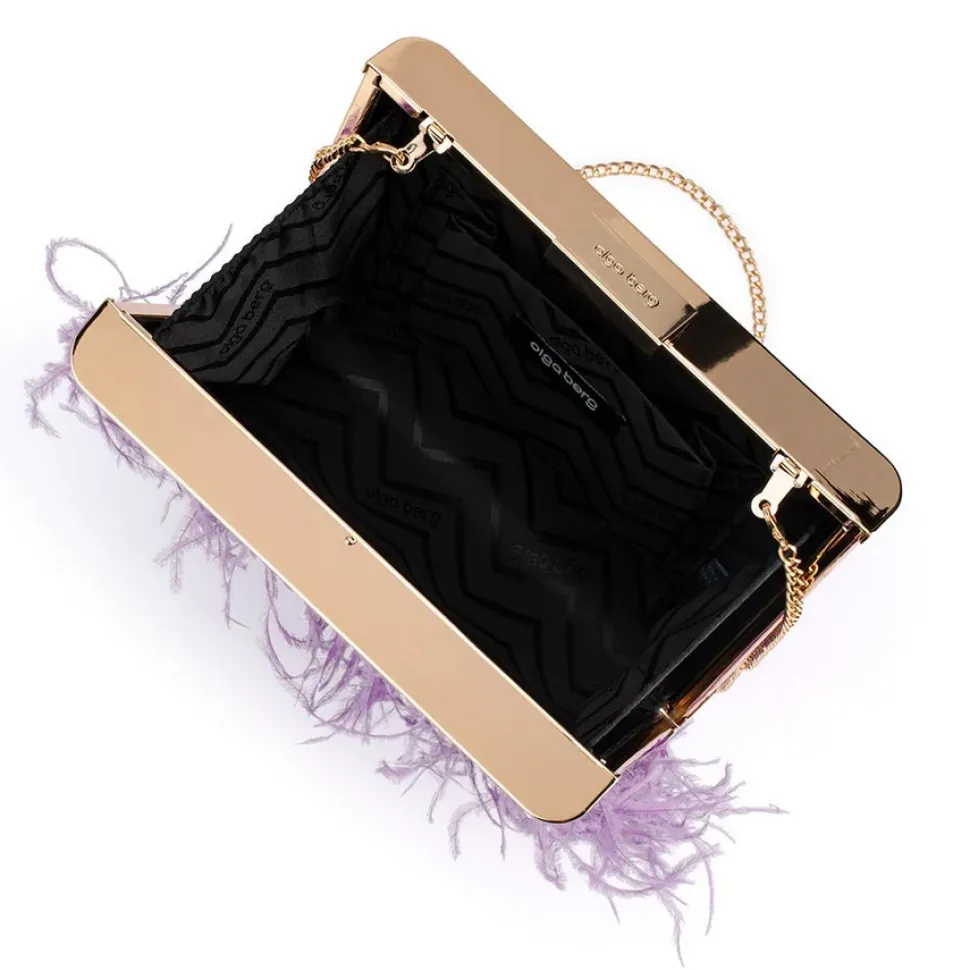 olga_berg__lilac_estelle__3.webp Olga Berg - Lilac ESTELLE Feather Clutch OB4773