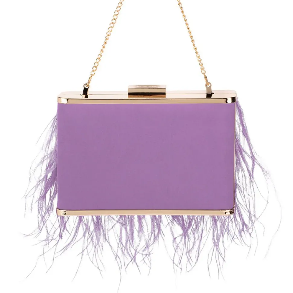 olga_berg__lilac_estelle__4.webp Olga Berg - Lilac ESTELLE Feather Clutch OB4773
