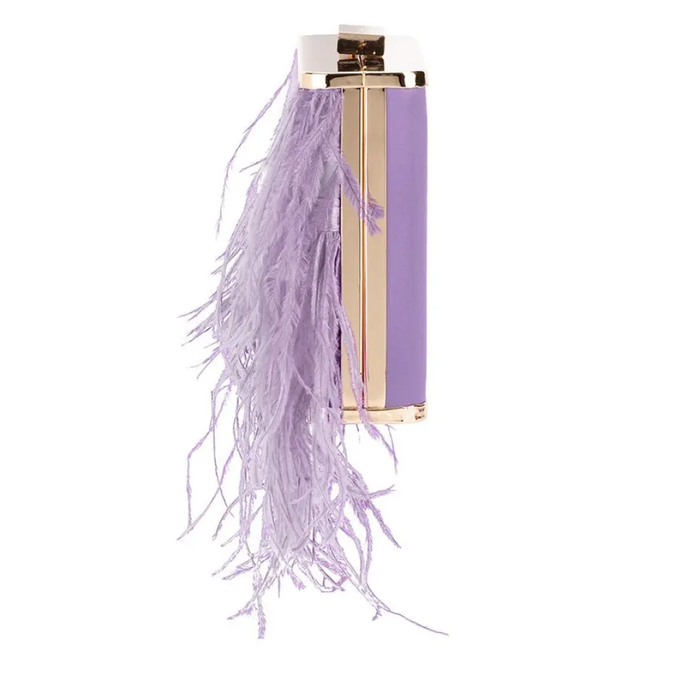 olga_berg__lilac_estelle__5.webp Olga Berg - Lilac ESTELLE Feather Clutch OB4773