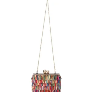 Olga Berg - Multi CARLITA Carvinale Fringed  Shoulder Bag OB4743