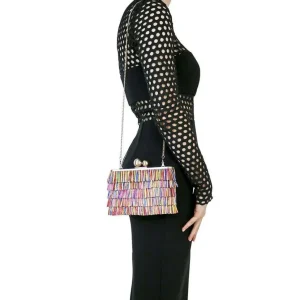 Olga Berg - Multi CARLITA Carvinale Fringed  Shoulder Bag OB4743