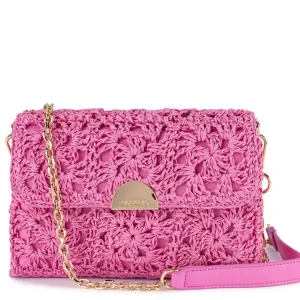 Olga Berg - Pink MILLIE Crochetted Shoulder Bag OB6476