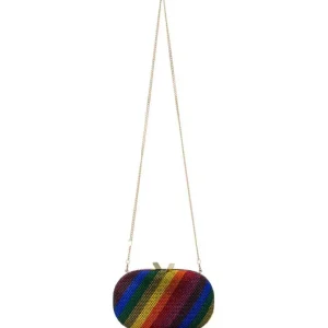 Olga Berg - Rainbow POT OF GOLD Hotfix Oval Clutch Bag - OB7455
