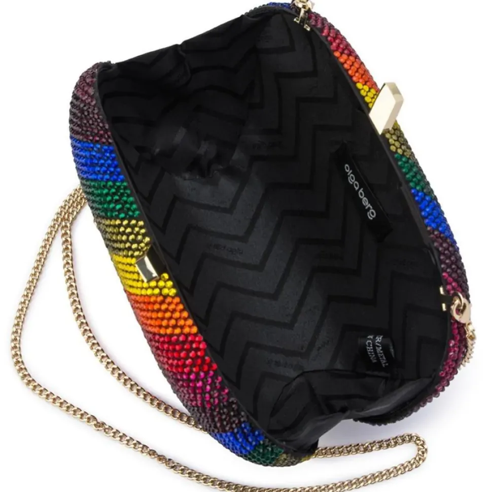 olga_berg__rainbow_pot_of_11.webp Olga Berg - Rainbow POT OF GOLD Hotfix Oval Clutch Bag - OB7455
