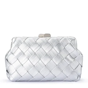 Olga Berg - Silver QUINN Woven Clutch - OB2122