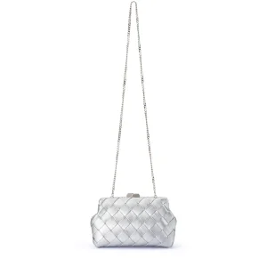 Olga Berg - Silver QUINN Woven Clutch - OB2122